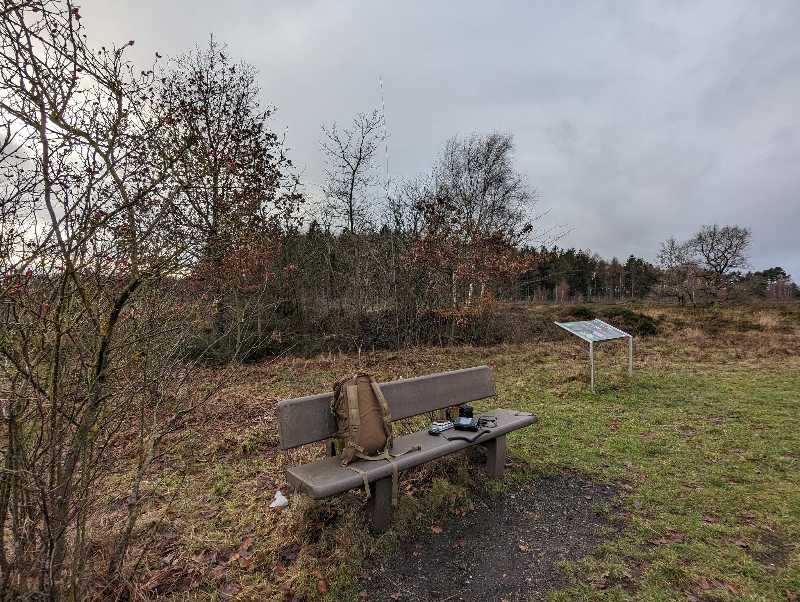 my QTH: a bench in the heathland