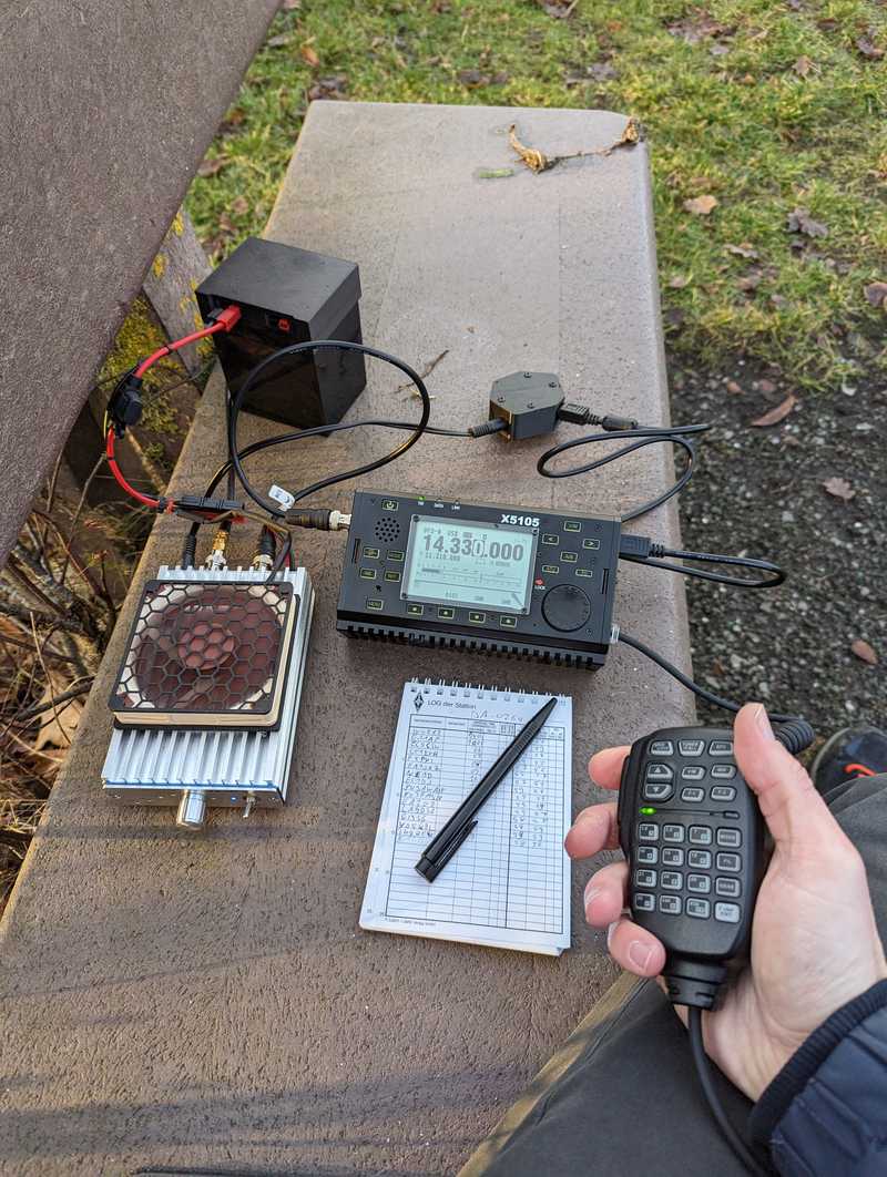 the radio gear on the bench